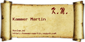 Kammer Martin névjegykártya